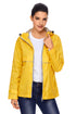 Sexy Mustard Women Zipper Lapel Suit Blazer with Foldable Sleeve